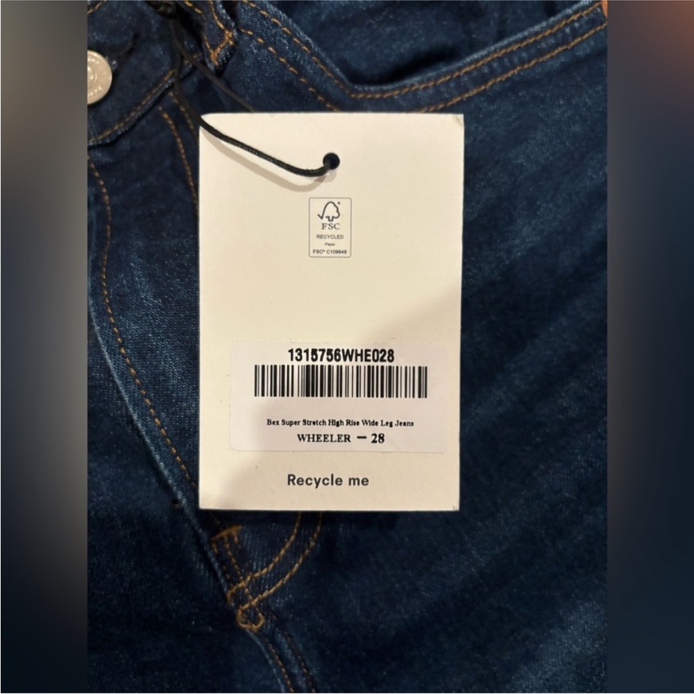 Reformation Wheeler High Rise Wide Leg Jeans - Deep Blue - Picture 3 of 4